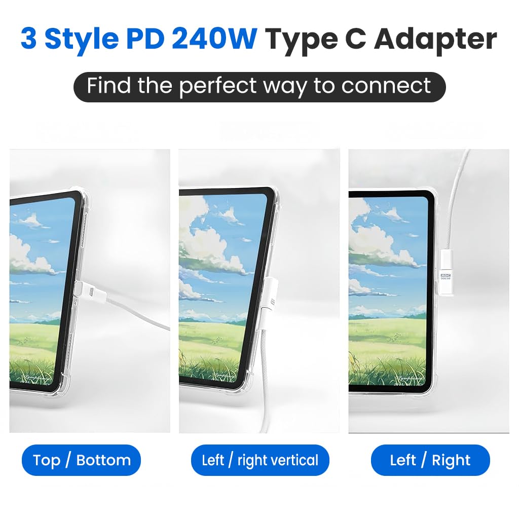 Verilux Type C Adapters for Steam Deck and Switch with 240W PD, 80Gbps & 8K Output | 3 Right Angle Styles