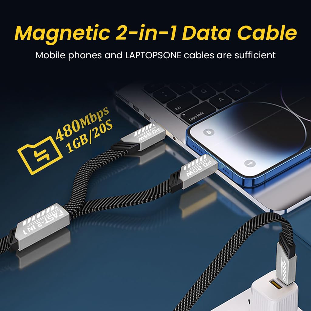 Verilux® 2 In 1 Charging Cable, USB C to Light-ning/USB C Cable Charger Cable 65W Fast Charging USB C Cable USB C to Light-ning Charger Cable for iPhone 15 14 Pro Max/13Pro/12/11/X/XR/XS/8, Gray