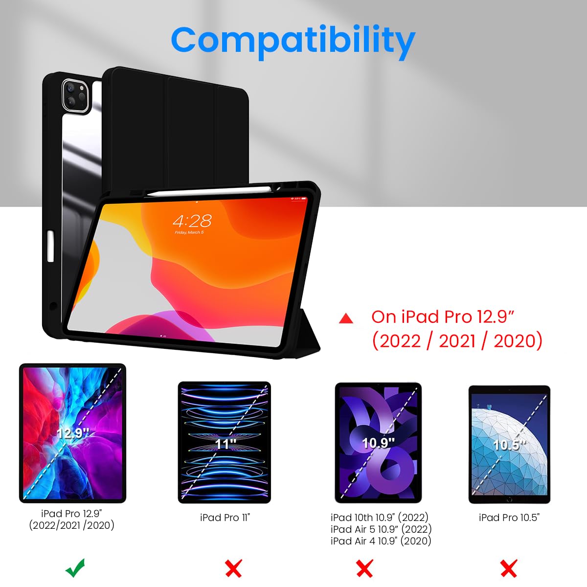 ZORBES® Protective Cover for iPad Pro 12.9 Inches