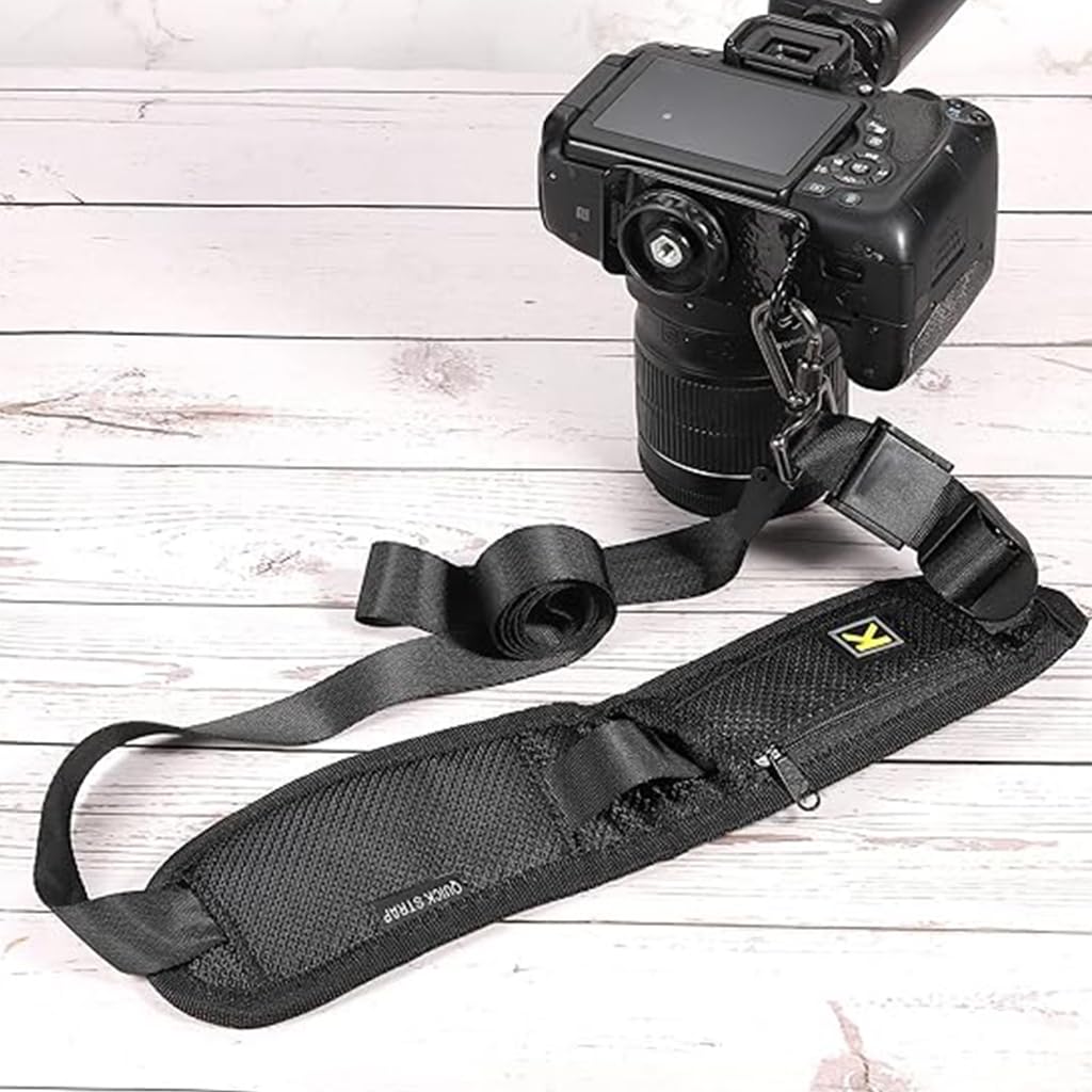 ZORBES® Camera Shoulder Strap with Pockets Breathable Wide Padded DSLR Camera Shoulder Strap Adjustable Camera Shoulder Strap with Quick Release Buckles Universal Camera Shoulder Strap