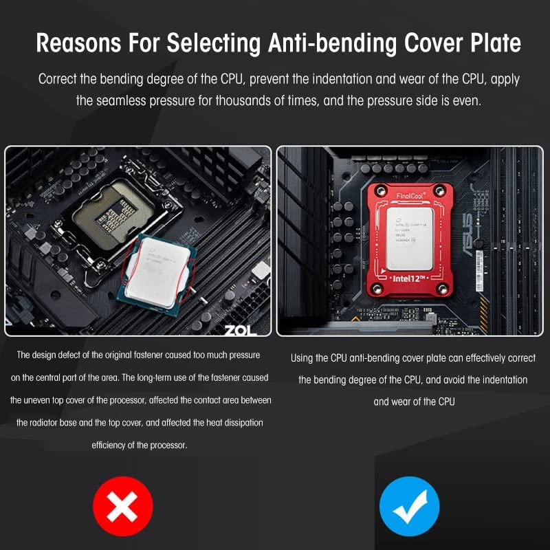 Verilux CPU Contact Frame Kit for Intel 12th 13th Gen with CNC Machined 7075 Aluminum | Black