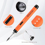 Serplex® Cordless Soldering Iron Pen Kit 3 Adjustable Temperature Electric Soldering Iron Pen Set with Stand, USB Cable & Storage Case, for Electronics Repaired Usages
