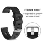 ZORBES® Silicone Watch Strap Fashion Black Watch Band for Forerunner 645/245 Universal 20mm Width Watch Straps Adjustable Wristband Watch Bands for Galaxy Watch 5/5 Pro Galaxy Watch 4 Vivoactive 3
