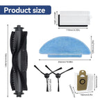 Verilux® Vacuum Cleaner Accessories for ILIFE T10S Robot Vacuum Cleaner with 1 Main Brush, 4 Side Brushes, 2 Mop Cloth, 2 Filters, 2 Dust Collection Bags