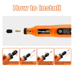 Verilux Mini Grinding Machine, Electric Cordless Rotary Tool, 3.7V Mini Rotary Tool Kit for Handicraft with 55pcs Sanding Accessories, 3 Rotating Speed Adjustable USB Charging Power Rotary Tool for Polishing