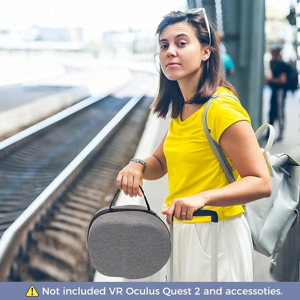 ZORBES® Funda de Transporte Rígida para Accesorios de Auriculares de Realidad Virtual Meta Quest 3/3S/Meta Quest 2/Meta Quest Pro/Pico 4/Pico 4 Pro VR, Impermeable y Sin Pelusa, para Viaje y Hogar