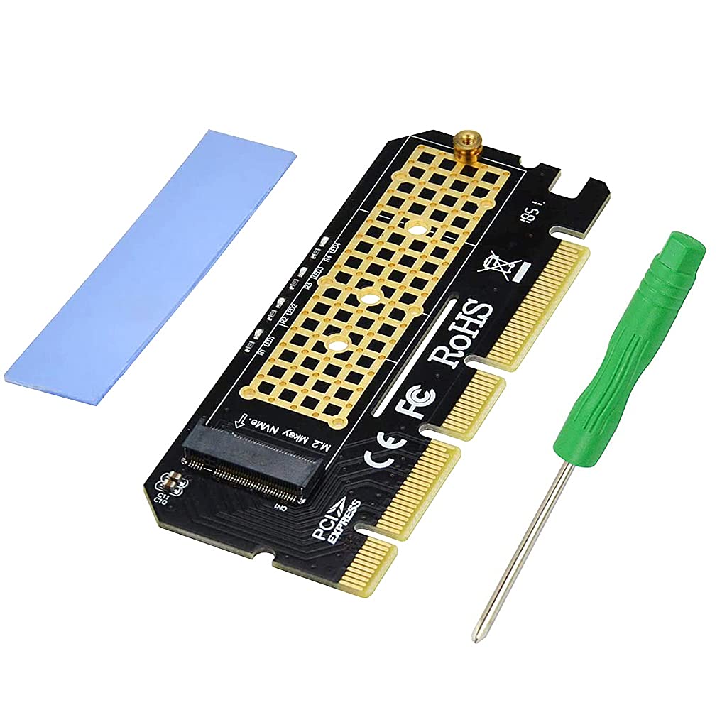 Verilux NVMe Adapter PCIe x16 for M.2 SSD 2230 2242 2260 2280 | with Gel Pad and Screwdriver