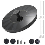 Verilux Solar Fountain Pump for Garden and Pond with 4 Nozzles 7V 1.4W | Floating Black 3PCS