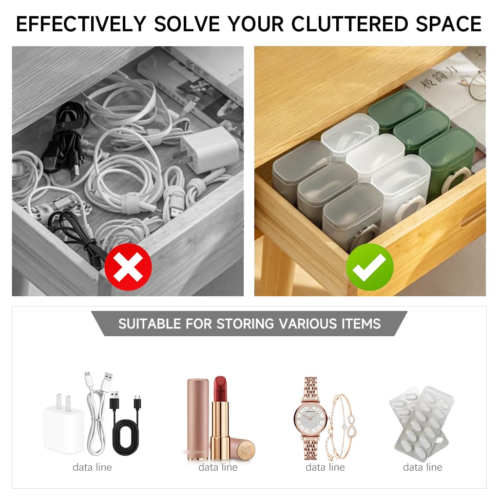 Verilux Travel Cable Organizer for Compact Electronics 7.8x4.9x9.3 cm with Folding Phone Stand