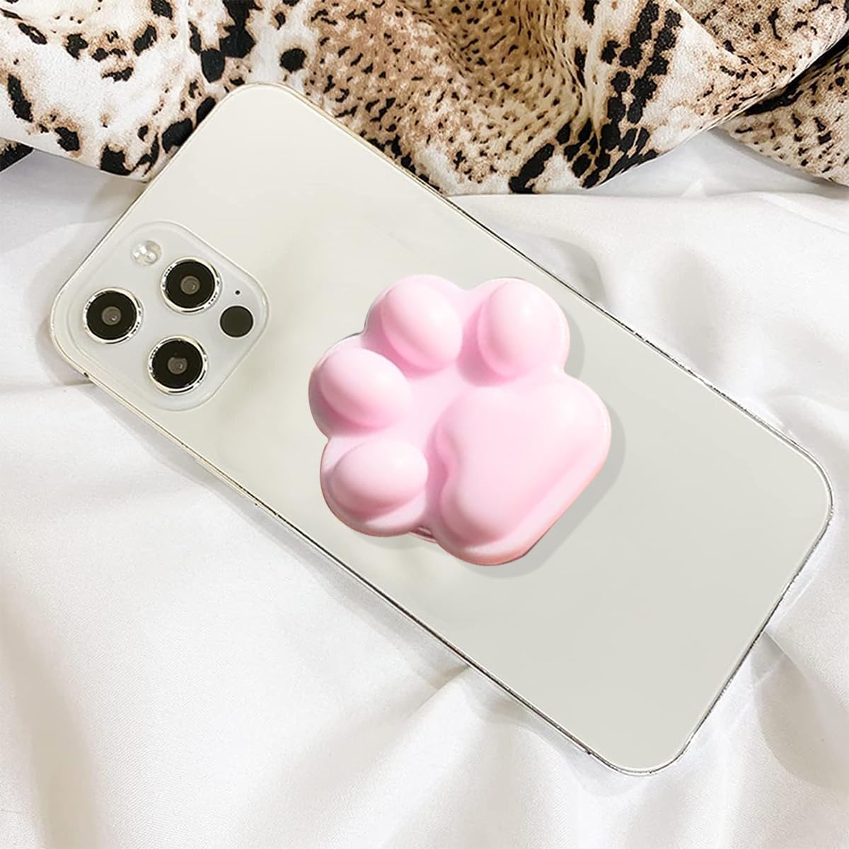 ZORBES® Cute 3D Cat Paw Shape Expandable Collapsible Mobile Phone Grip Stand Holder for Smartphone Tablet Cell Phone Accessory
