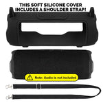 ZORBES® Silicone Case for JBL Flip 7 Portable Waterproof Speaker, Portable Travel Soft Cover with Shoulder Strap, Protective Skin Case (Black Case Only)