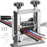 Serplex® 6-IN-1 Manual Wire Stripper Machine for Drill-Operated Wire Stripper Tool with Hand Crank 3-17mm Diameter Cable, Manual Stripping Machine Featuring 6 Tracks & 5 Carbide Blades