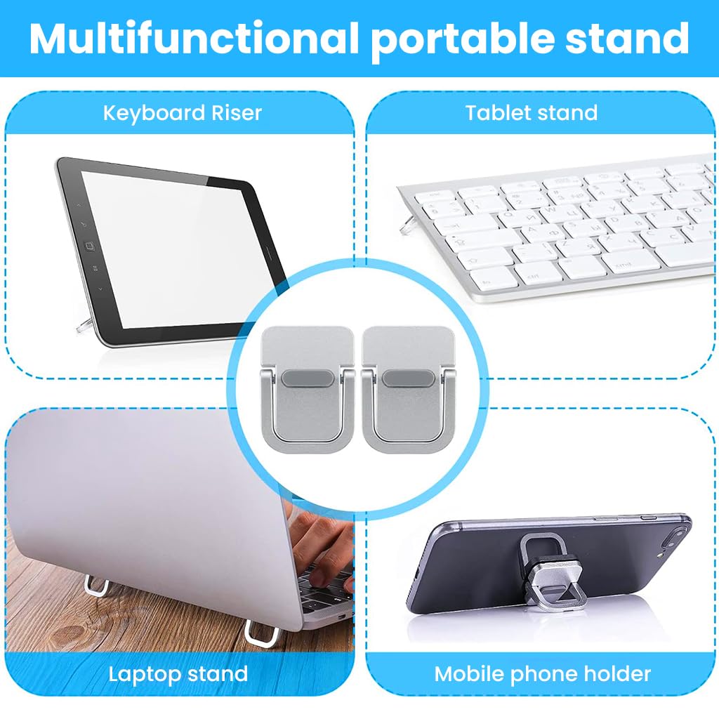 ZORBES® 2PCS Foldable Laptop Feet with Anti-slip Silicone-Silver