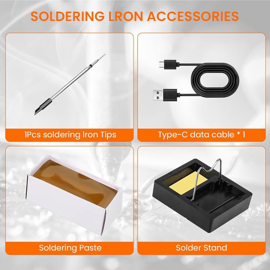 Serplex® Cordless Soldering Iron Pen Kit 3 Adjustable Temperature Electric Soldering Iron Pen Set with Stand, USB Cable & Storage Case, for Electronics Repaired Usages