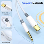 Verilux USB C to 3.5mm Audio Cable for Car and Home Use with 1.2m Length featuring 24Bit DAC Chip | Aluminum Alloy and Nylon Braided Design
