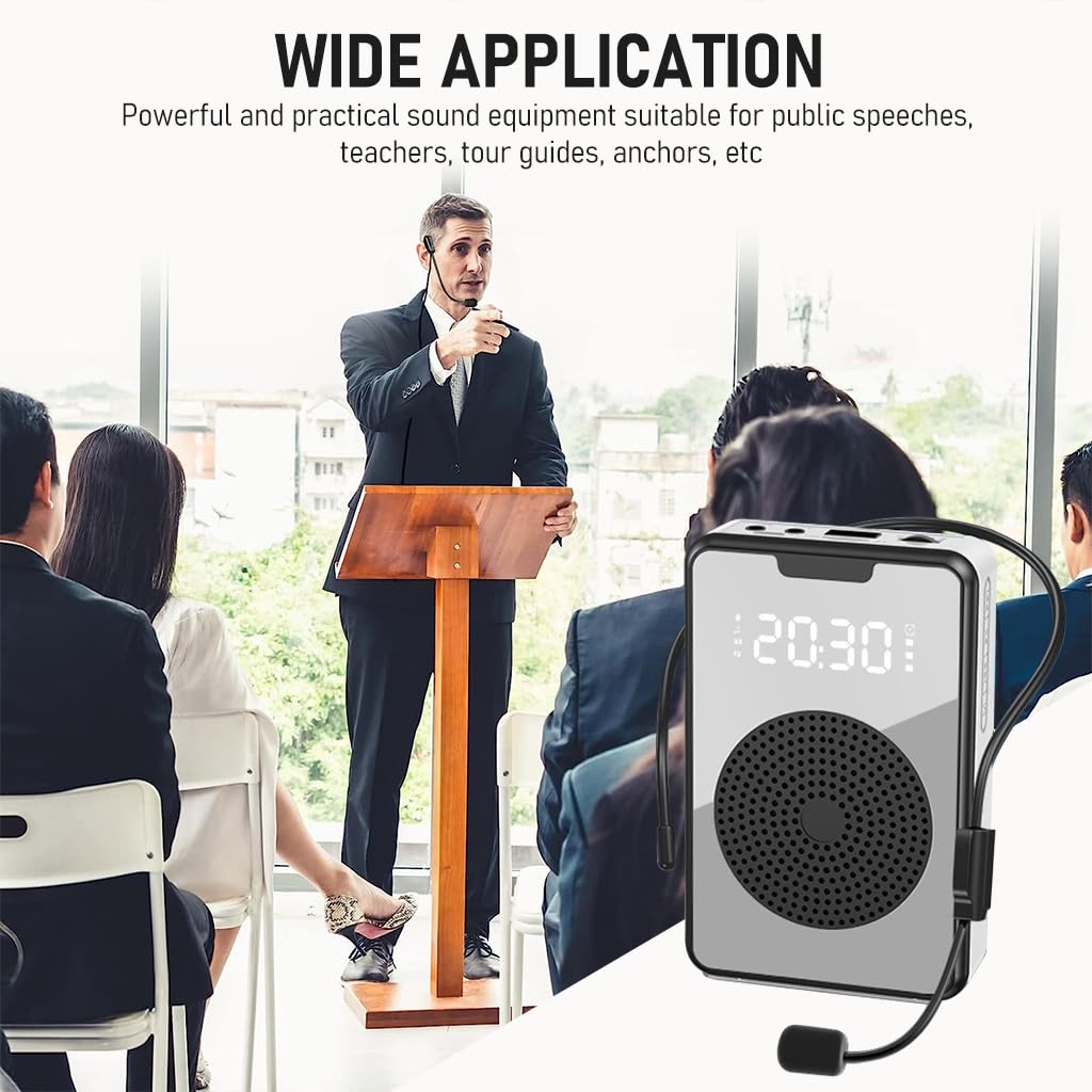 ZORBES® Voice Amplifier Microphone with Wireless Bluetooth Headset Set