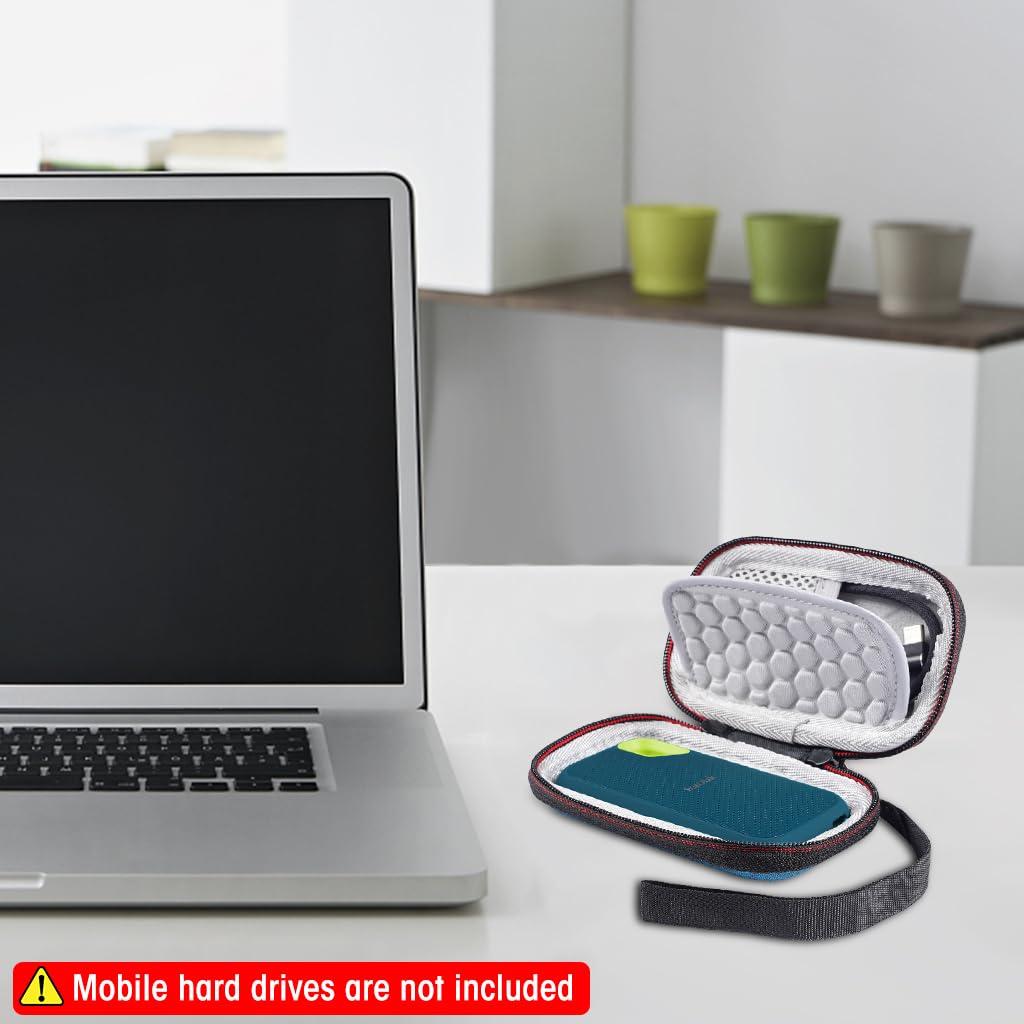Verilux SSD Carrying Case for SanDisk 500GB–4TB with EVA Protection and Dual Zippers | Dark Blue
