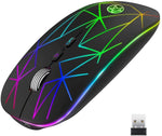Verilux Wireless Mouse with Adjustable 800 1200 1600 DPI and RGB Backlit LED for Laptop PC