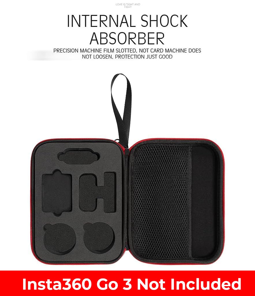 ZORBES® EVA Hard Carrying Case for Insta360 Go 3, Waterproof Hard Case Carrying Case with Hand Strap Bag, Shockproof Protective Case for Insta 360 Go 3 Action Camera, Not Include Insta360 Go 3