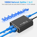 Verilux® Ethernet Splitter USB C Powered 1000Mbps 1 to 2 Ethernet Splitter Ethernet Network Splitter Portable Gigabit Ethernet Splitter for Home, Office, Travel