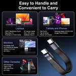 Verilux Type C Cable for Fast Charging with 240W PD Support and Clasp Organizer | 8K Video Output