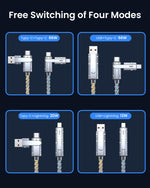 Verilux 4 in 1 Charging Cable with PD 66W Fast Charge and Zinc Alloy Connectors | 1M Color Woven Design