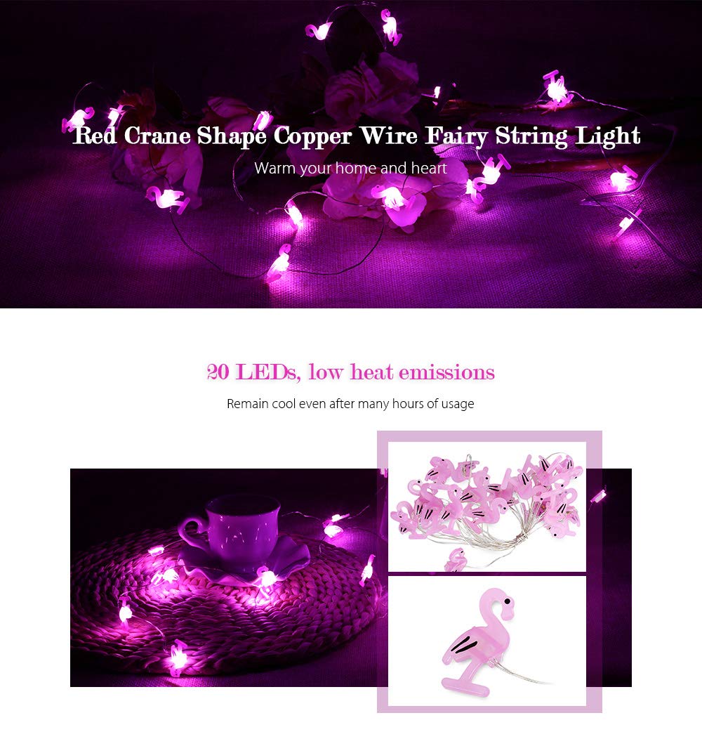 Verilux String Light for Christmas and Home Decoration with 20 LEDs 2m Copper Wire | Pink