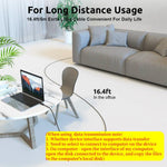 Verilux Type C to Type C Cable for Fast Charging with 16.4ft Nylon Braid | 60W PD and 480Mbps Data Transfer