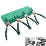 Serplex® 4Pcs Snap Ring Pliers Set with Tool Box 7 Inches Straight Tip Circlip Pliers & Bent Tip Circlip Pliers Set for Install and Remove Circlips Retaining Ring Removal Plier Tools