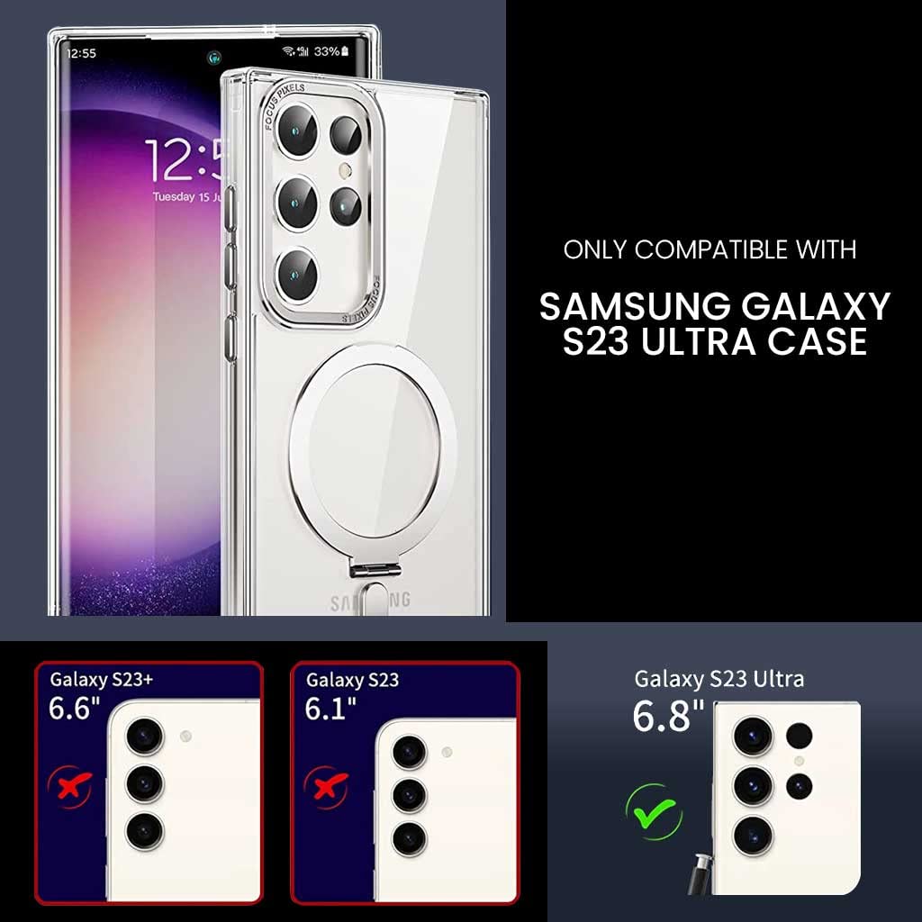 ZORBES® for S23 Ultra Case with Kickstand Ring, for S23 Ultra Samsung Cover (6.8''), for Samsung S23 Ultra Back Cover, S23 Ultra Cover S23 Back Cover Compatible with Magsafe Support Wireless Charging