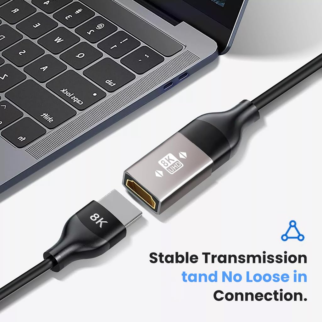 Verilux HDMI Connector for 8K@60Hz Displays featuring Female to Female 2.1 Extension Adapter