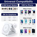ZORBES® 3 in 1 Wireless Charger for Apple iWatch Airpods, Fast Wireless Charger for iPhone, Apple Charging Station Charging Dock Mag-Safe Charger Stand for iPhone iWatch Airpods