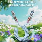 Verilux 4 in 1 Type C Phone Charging Cable with 240W PD | Extendable Spring Cord for Travel