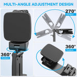 Verilux® Mobile Phone Stand, 360° Rotatable Mag-netic Phone Holder, Easy Clip On Phone Holder As Travel Accessories, Folding Travel Mag-netic Phone Holder for Desk, Airplane Seat Tray, Car Seat