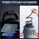 Verilux Type C to C Cable for Fast Charging with 100W Power Delivery and Magnetic Connectors | 3.3ft Nylon Braided 3 Pack
