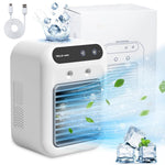 Verilux Portable Table Fan for Bedroom and Office with 500ml Tank and Dual Mist Modes | Low Noise Rechargeable Mini Air Cooler