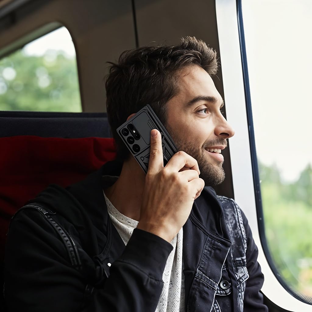 ZORBES® Compatible with Samsung Galaxy Phone Case for Samsung Galaxy S25 Ultra Magnetic Anti-scratch Bumper Phone Case with Folding Kickstand Phone Grip & Sliding Camera Shield