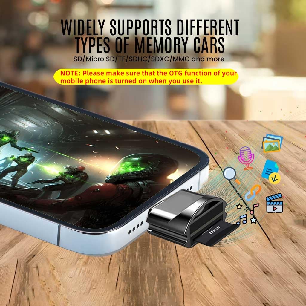 Verilux TF Card Reader for Type C Devices featuring OTG Function and 480 Mbps Transfer Speed