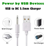 ZORBES® 2.5mm Jack Cable USB to DC Charging for Toy Beauty Product Magic Mate White 3 PCS