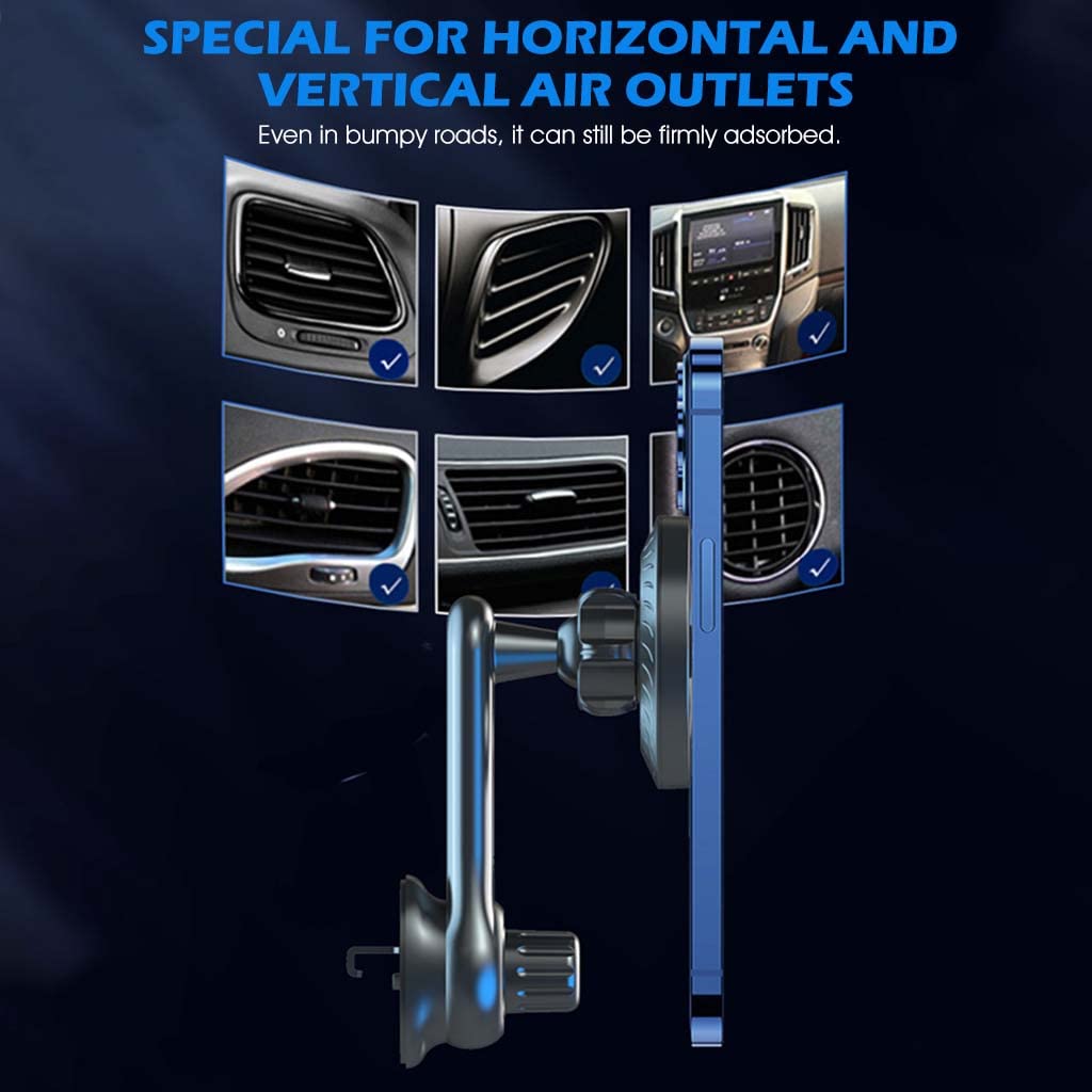 ZORBES® Car Phone Mount, Compatible for MagSafe Car Mount, Car Phone Holder Strong Magnet Phone Holder with 360° Rotatable Arm, Air Vent Mounted Universal Phone Holder for 4''-7.2'' Phone