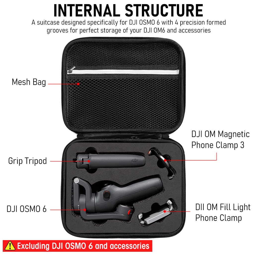 ZORBES® Storage Bag for DJI Osmo Mobile 6, Travel Carrying Case for DJI OSMO 6, Hard Shell Portable Case Phone Stabilizer for DJI OM6
