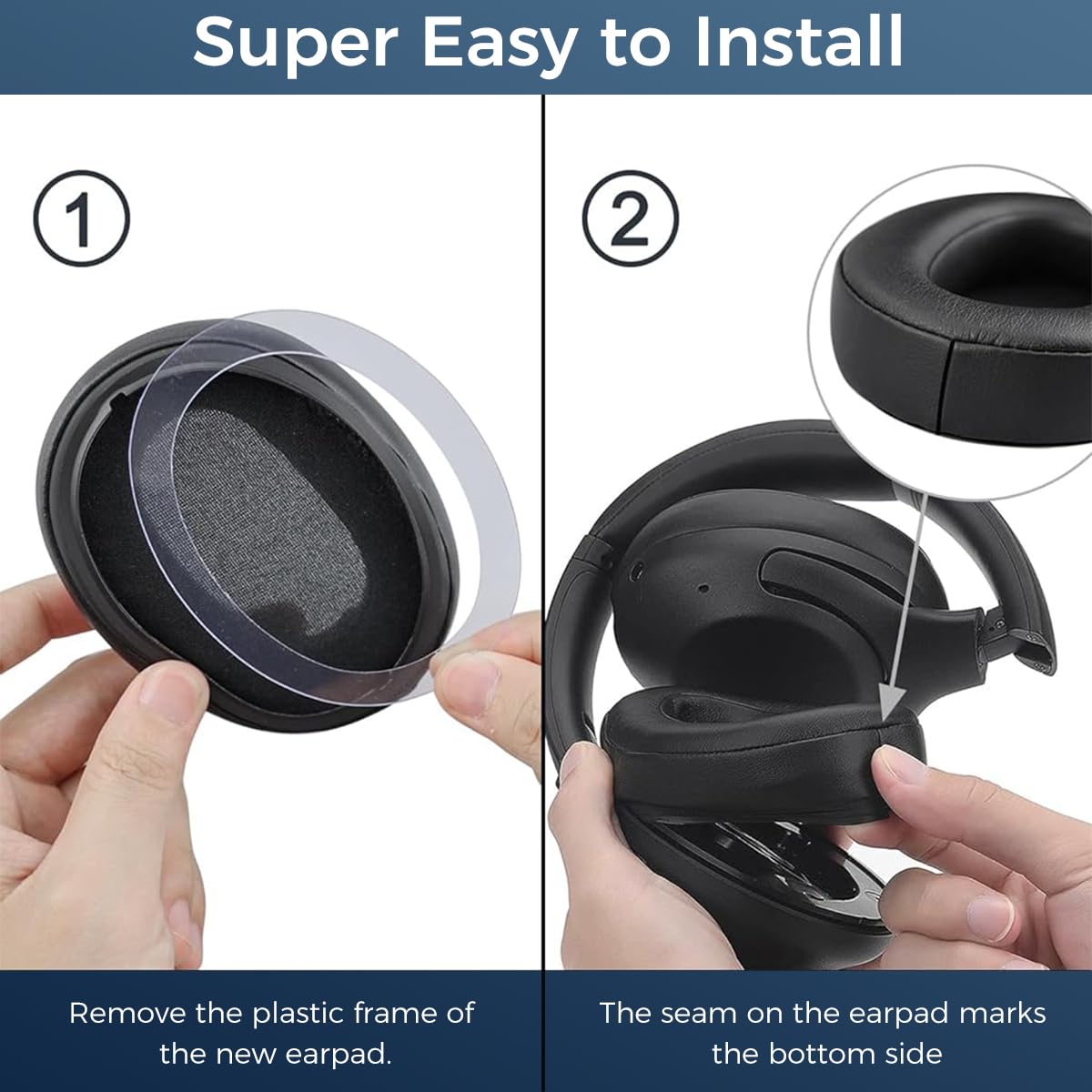 ZORBES® Replacement Earpads for Sony WH-XB900N WH-CH710N CH720N Bluetooth Headphones Noise Reduction PU Soft Earpads Replacement, One Pair