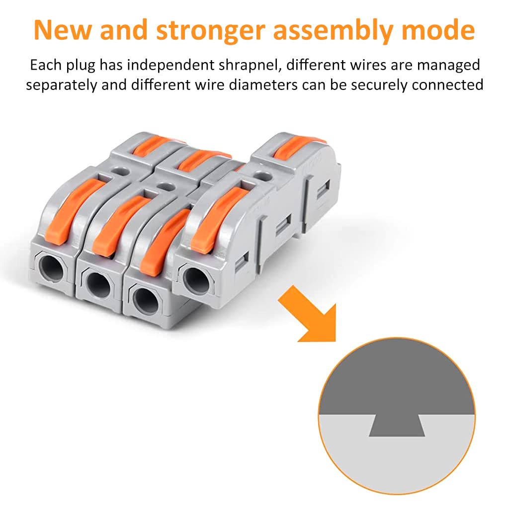 Serplex® 34Pcs Universal Wire Connector Kit, SPL-1 Lever Clamp, 4mm² Quick Connectors, Electrical Inline Splice, Reusable & Shock-Resistant Cable Jointers for Home, Industrial & DIY Applications
