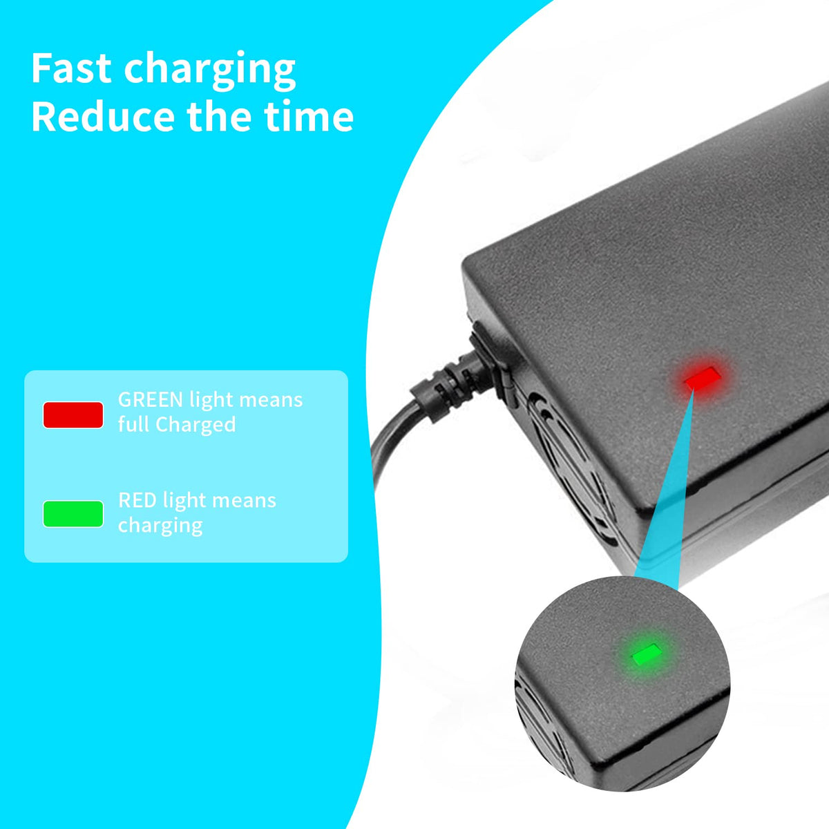 ZORBES® 36V 2A Battery Charger DC5.5 * 2.5MM/2.1MM
