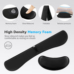 ZORBES® Ergonomic Gel Memory Foam Keyboard Wrist Rest & Mousepad Rests for Computer,Silky Wrist Rest for Typing,Laptop and Mouse Desk Pads Support Hand and Arm 2 Piece Pad Office Travel-Black