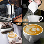 Zeitel® 12oz Milk Frothing Pitcher with Scale Stainless Steel Espresso Milk Frothing Pitchers for Cappuccino Barista Steam Pitchers Milk Jug Cup with Decorating Pen Latte Art