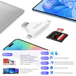 Verilux SD Card Reader for iPhone and Android with 4 Connectors and TF SD Slots | High Speed Data Transfer