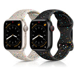 ZORBES® 2PCS Breathable Sport Band Compatible with Apple Watch Band 42mm 44mm 45mm 46mm 49mm, Soft Eco-Friendly Silicone Band for iWatch Series 10/9/8/7/6/5/4/3/2/1 SE Ultra