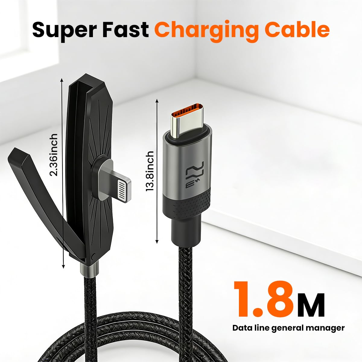 Verilux 27W USB-C to Lightning Stand Cable