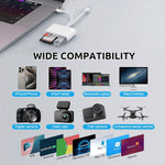 Verilux SD Card Reader for iPhone and iPad with Dual Slot and USB 3.0 High Speed Data Sync